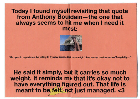 In the Quiet company of Bourdain - INCONGRUENTE